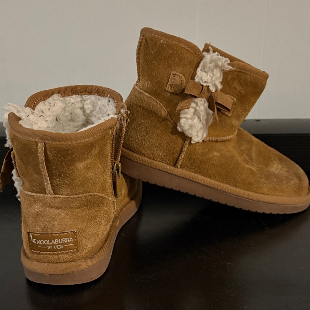 Koolaburra Kids Brown Boots with Bow Accents